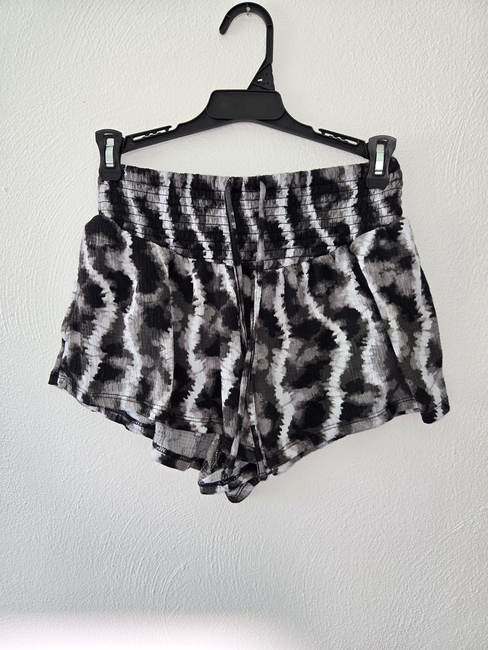 No Boundaries Black & White Tie-Dye Shorts